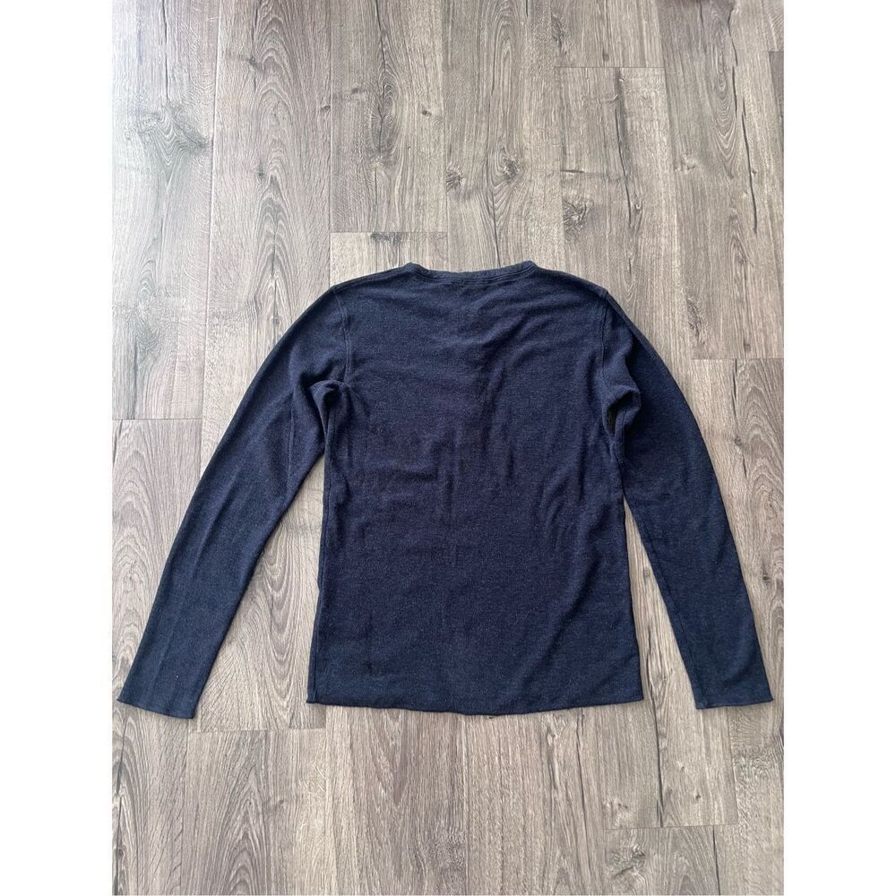 Hugo Boss Trix Slim Fit Navy Blue Long Sleeve Henley Shirt, Men's L - Picture 4 of 6